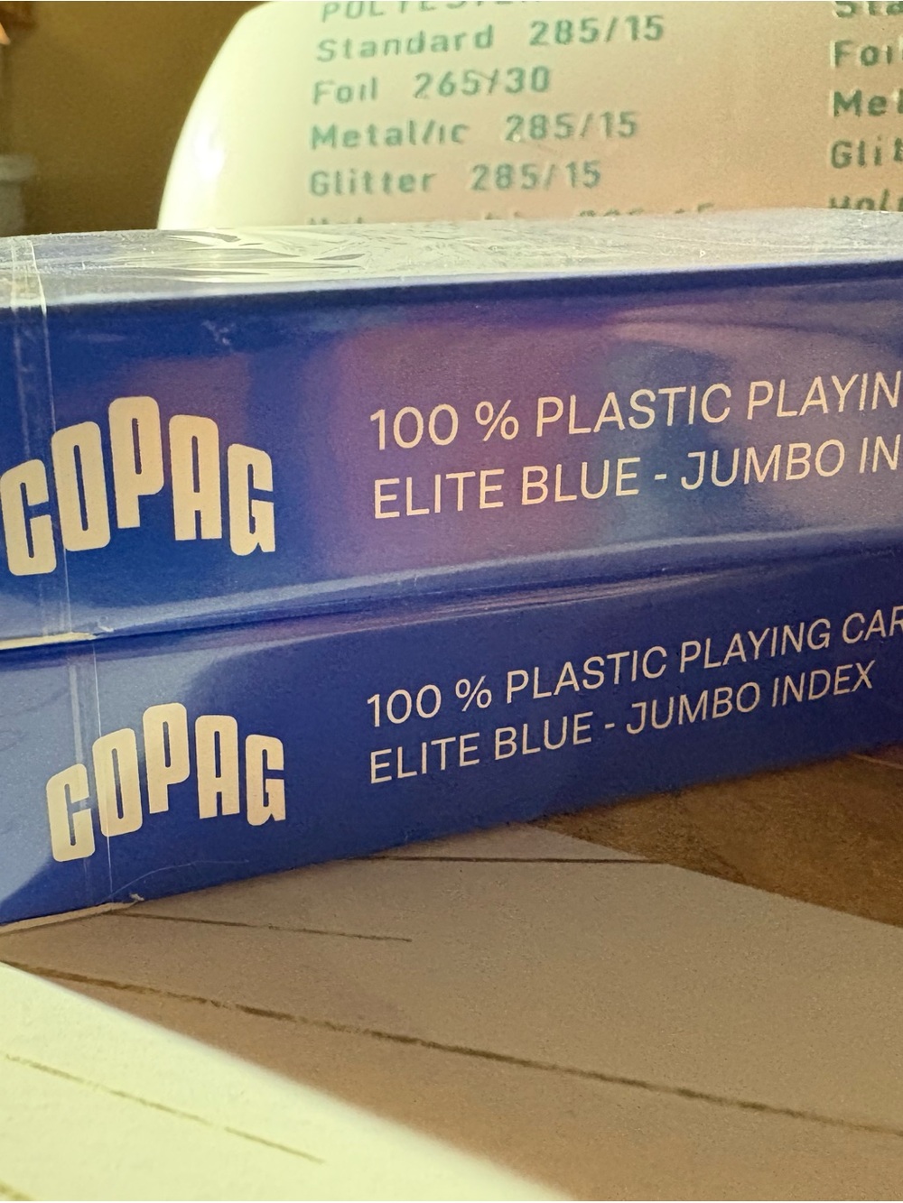Elite Blue 100% Plastic Playing Cards - new Gopag cards